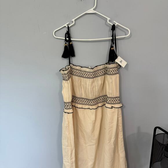 NWT The Good Journey Light Beige & Black Tiered Midi Dress Women's Size XL - Picture 4 of 9